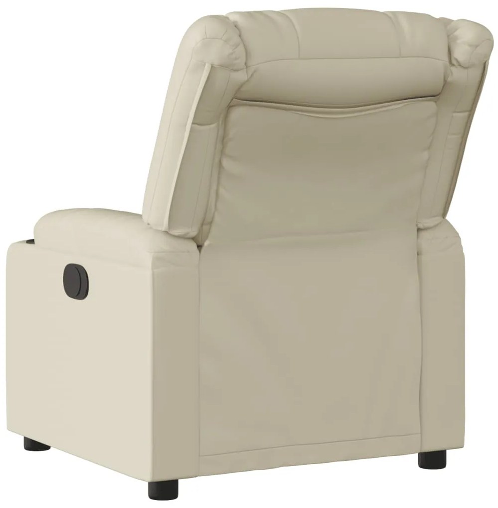 Poltrona reclinável couro artificial cor creme