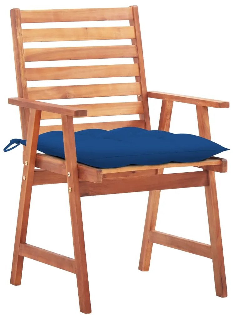 Cadeiras de jantar p/ jardim 3 pcs c/ almofadões acácia maciça