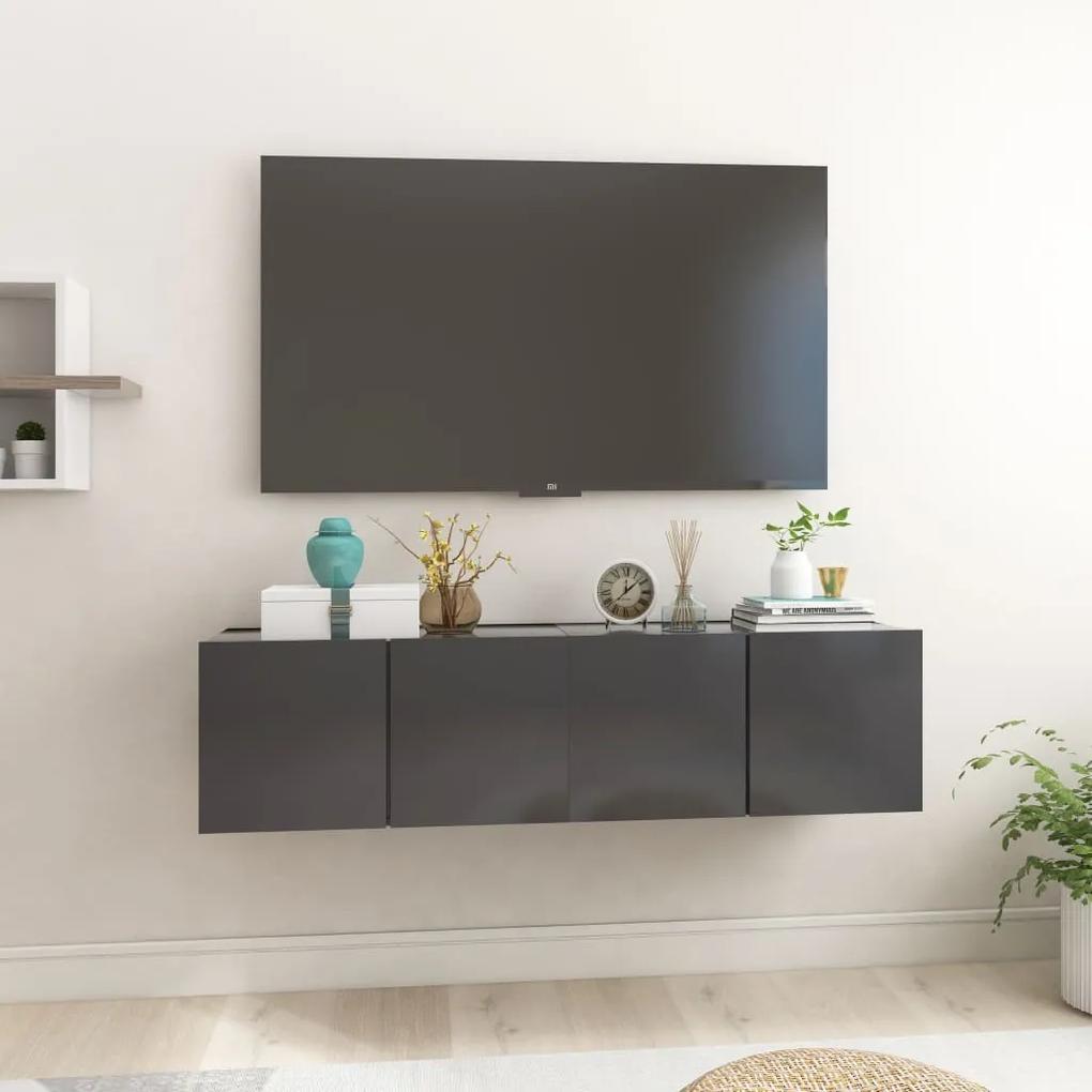 804515 vidaXL Móveis de TV para parede 2 pcs 60x30x30 cm cinzento
