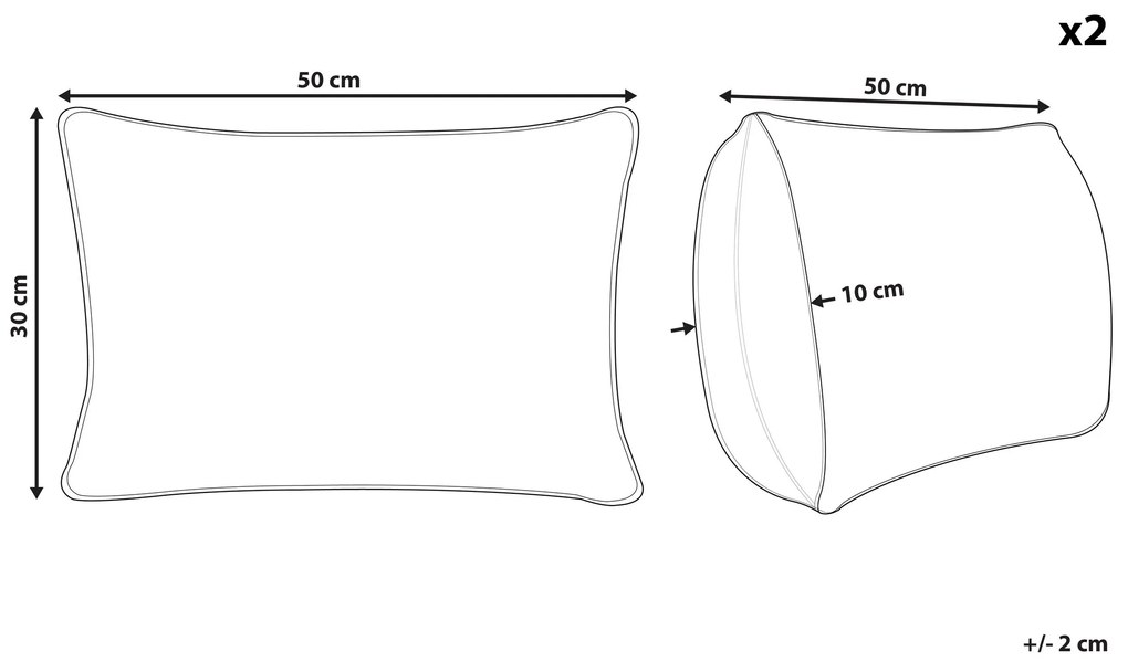 Conjunto de 2 almofadas decorativas brancas 30 x 50 cm HELIOTROPE Beliani