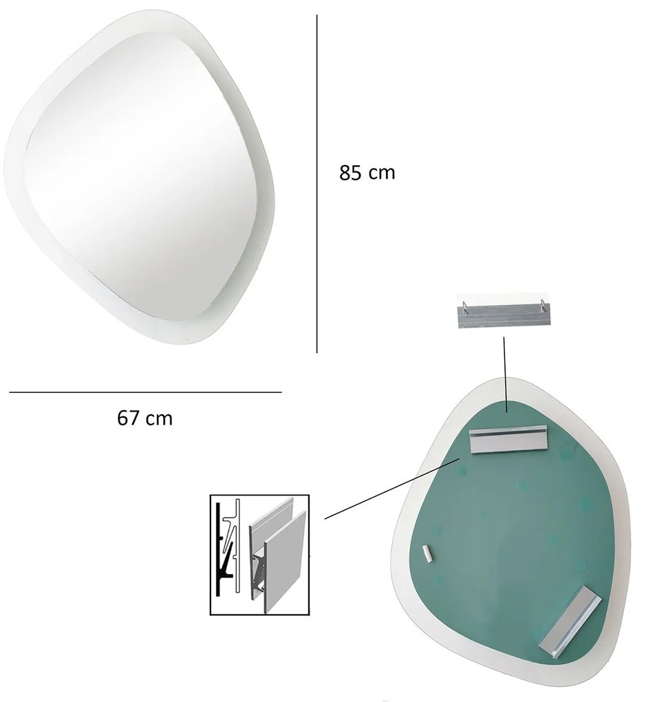 Espelho Aqua – Transparente – 67x85 cm