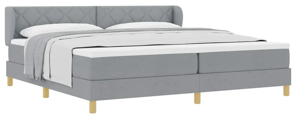 Cama Box com Colchão vidaXL - Cinza Claro - 200x200 cm - Tecido