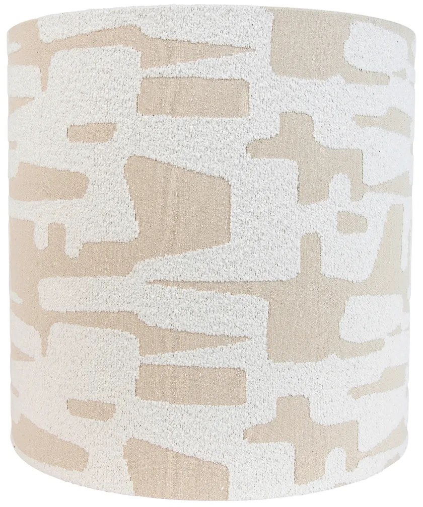 Abajur de tecido branco com riscas bege 40/40/40