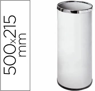 Porta Guarda-chuvas Sie Metálico com Aros Cromados com Forma Redeonda 500 X 215 mm Branco
