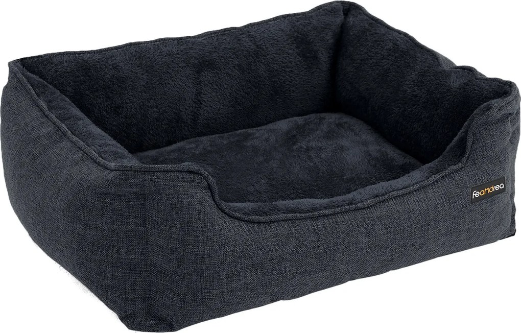 Cama para cães com capa removível, 70 x 55 x 21 cm cinzento escuro