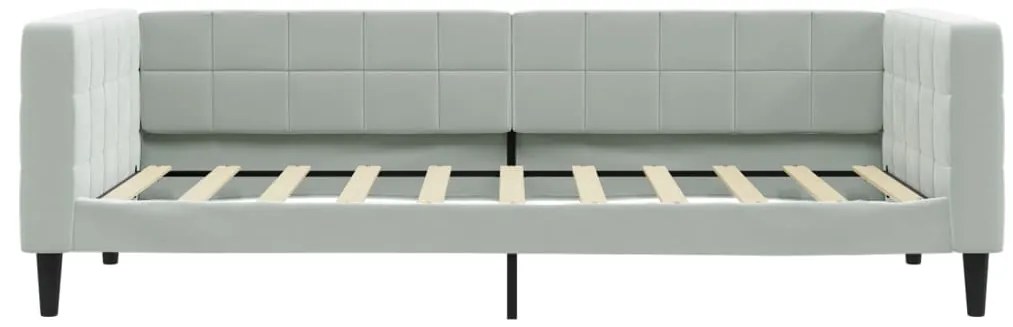 Sofá-cama com colchão 90x190 cm veludo cinzento-claro