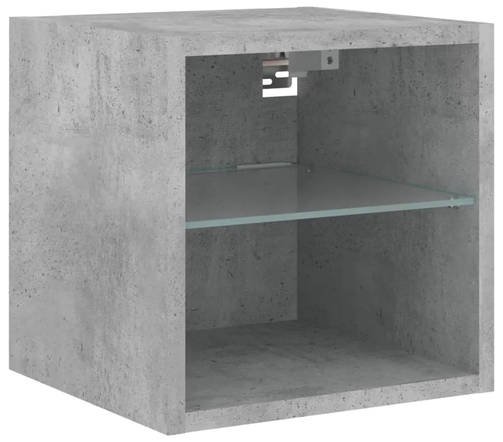 Móvel de parede p/ TV c/ luzes LED 30x28,5x30 cm cinza cimento