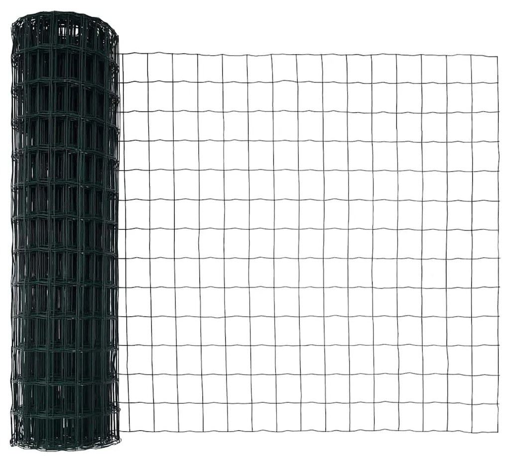 Cerca Euro com 7 postes 1,4 x 10 m em aço galvanizado verde