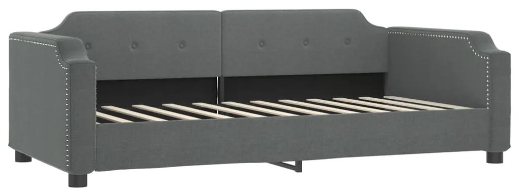 Sofá-cama c/ gavetão/colchões 100x200cm tecido cinzento-escuro