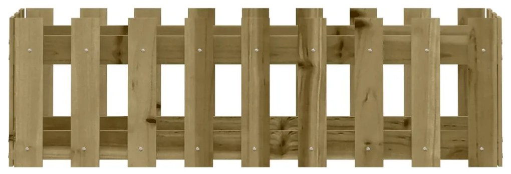 Canteiro elevado c/ design cerca 100x30x30 cm pinho impregnado