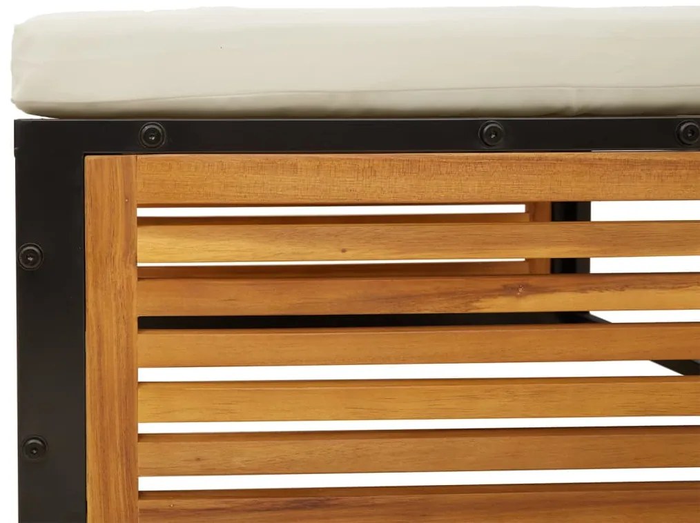 3 pcs conjunto de sofás de jardim com almofadões acácia maciça