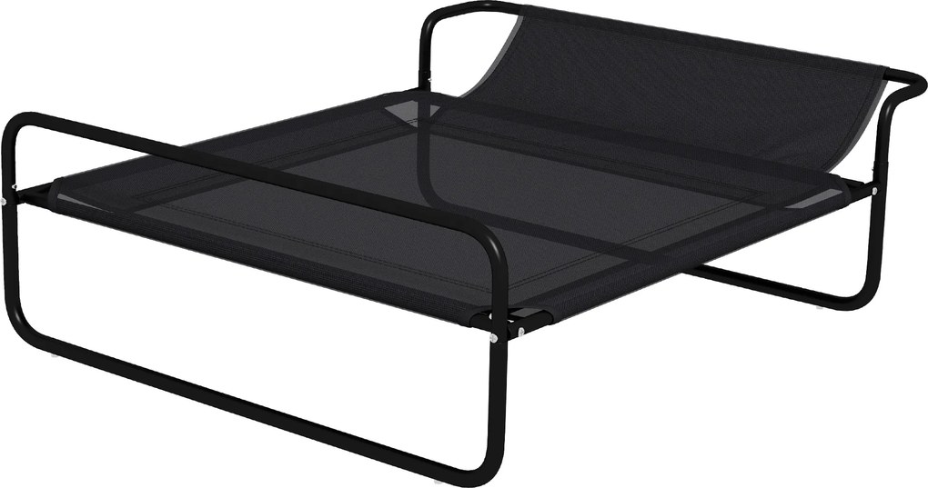 PawHut Cama Elevada para Cães Respirável para Cães Pequenos 106x81x33 cm Tecido de Textilene Encosto Inclinável Estrutur | Aosom Portugal