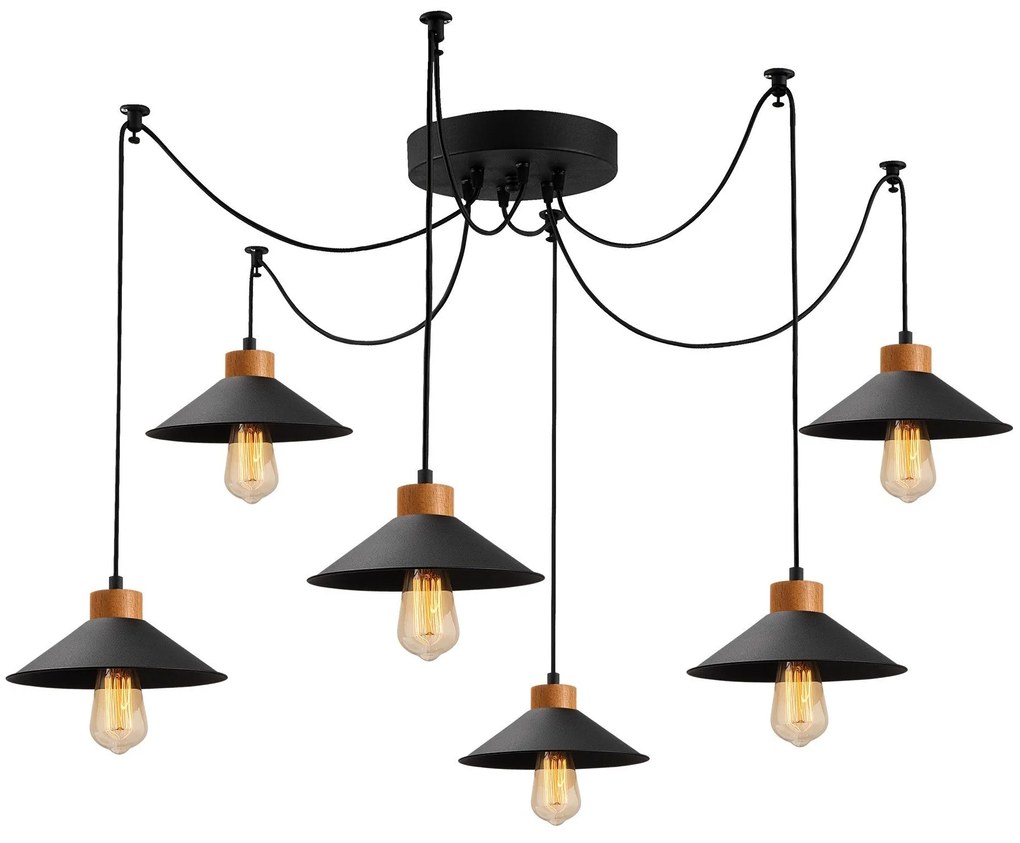 Candeeiro de Teto Manavgat – Preto – Diâmetro 144 cm, Altura 100 cm