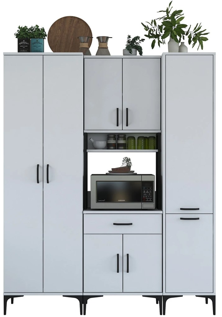Armário Alto de Cozinha "Stella " - Branco - Design Moderno