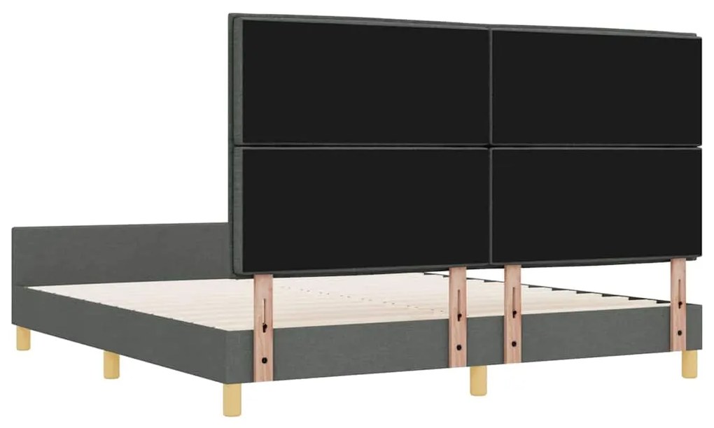 Cama vidaXL Cinza Escuro 180x200 cm Tecido