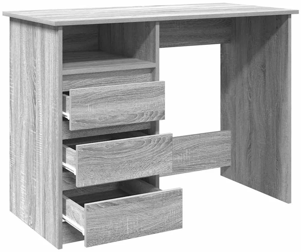 Secretária 102x50x75 cm derivados de madeira cinzento sonoma