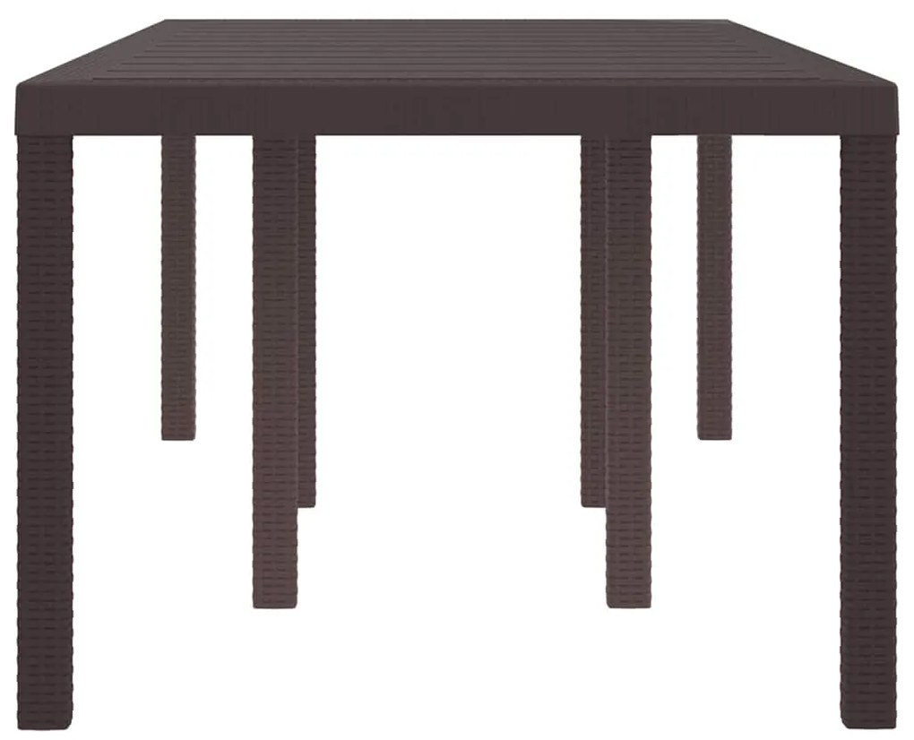 Mesa de Jardim vidaXL Marrom 200x100x73 cm em Rattan Sintético