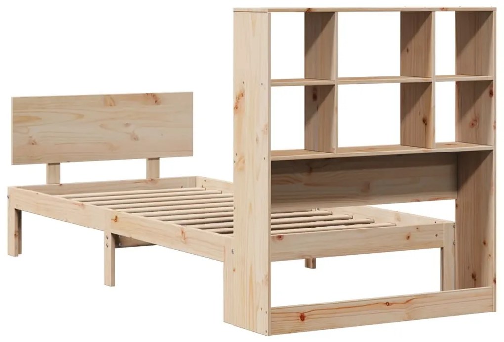 Cama com estante sem colchão 90x200 cm pinho maciço