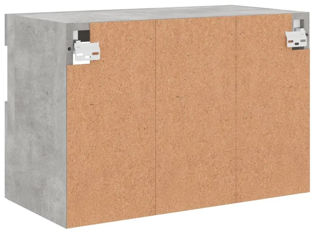 Móvel de parede p/ TV c/ luzes LED 60x30x40 cm cinza cimento