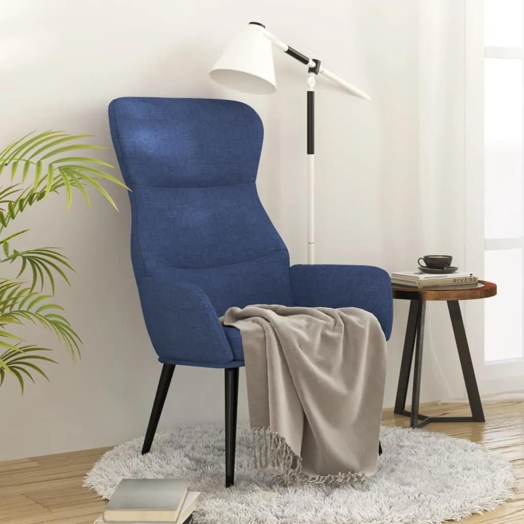 341075 vidaXL Cadeira de descanso tecido azul