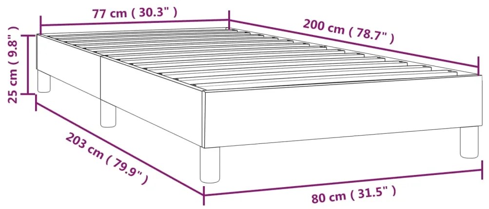 Estrutura de cama em tecido 80x200 cm cinzento-escuro