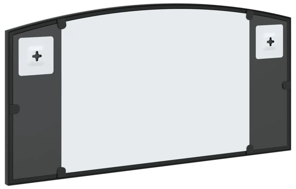 Espelho de parede arqueado 60x30 cm ferro preto