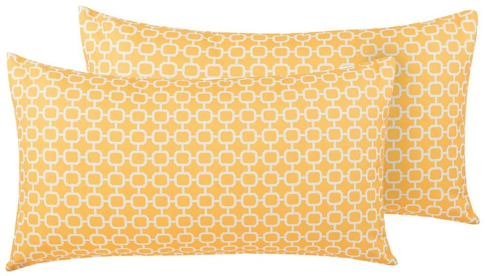 Conjunto de 2 almofadas de jardim com padrão amarelo 40 x 70 cm ASTAKOS Beliani