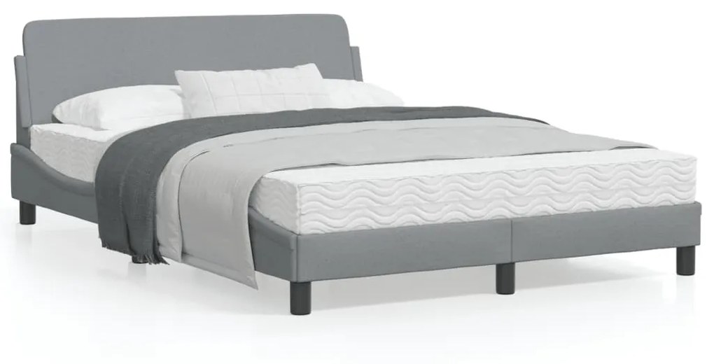 vidaXL Estrutura de cama sem colchão 120x200 cm tecido cinzento-claro