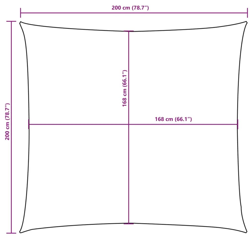 Para-sol estilo vela tecido oxford quadrado 2x2 m branco