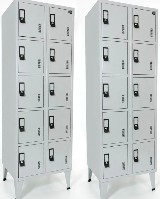 Pack 2 Cacifos Metálico Duplo 10 Cacifos 1900x600x500 mm Standard