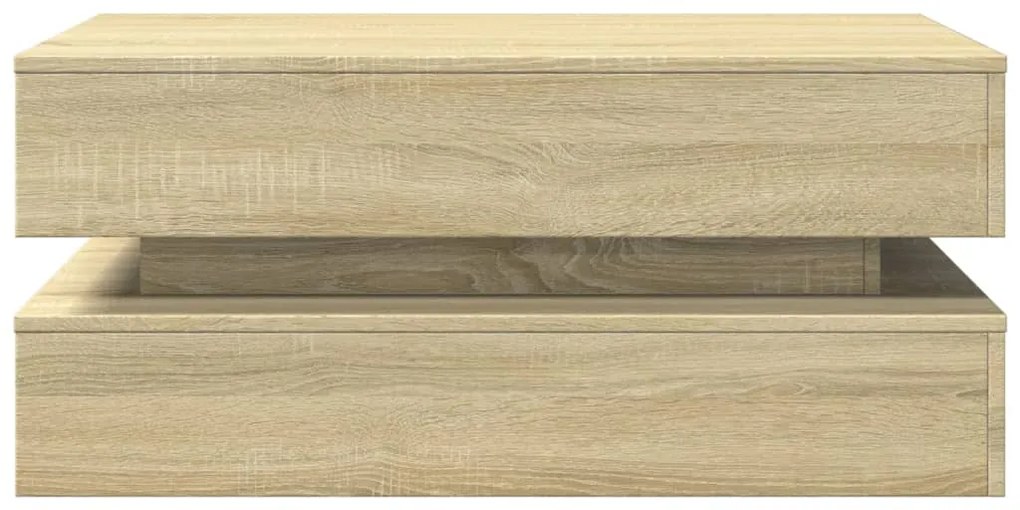 Mesa de centro com luzes LED 90x50x40 cm carvalho sonoma