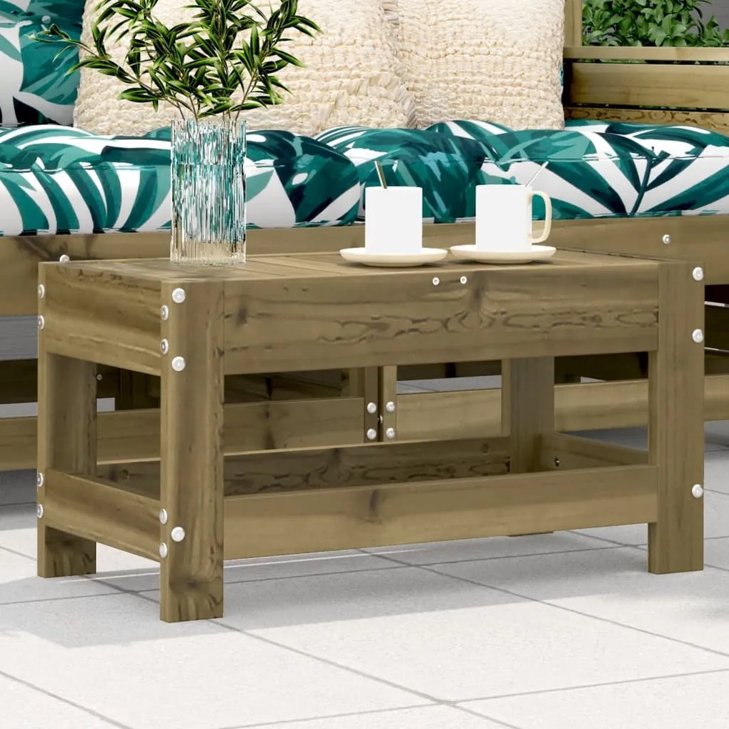 vidaXL Apoio de pés para jardim 62x30x32 cm pinho maciço impregnado