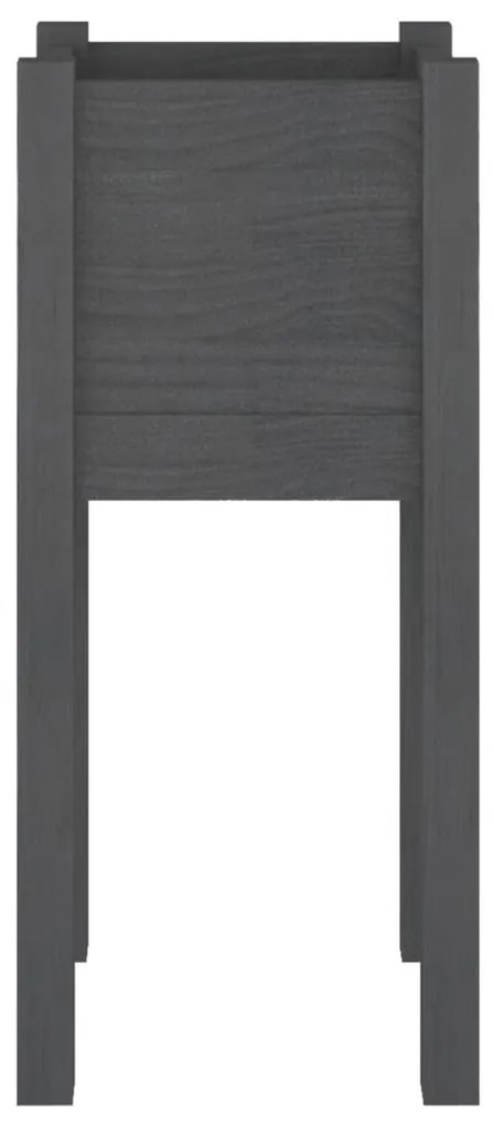 Vaso/floreira de jardim 31x31x70 cm pinho maciço cinzento