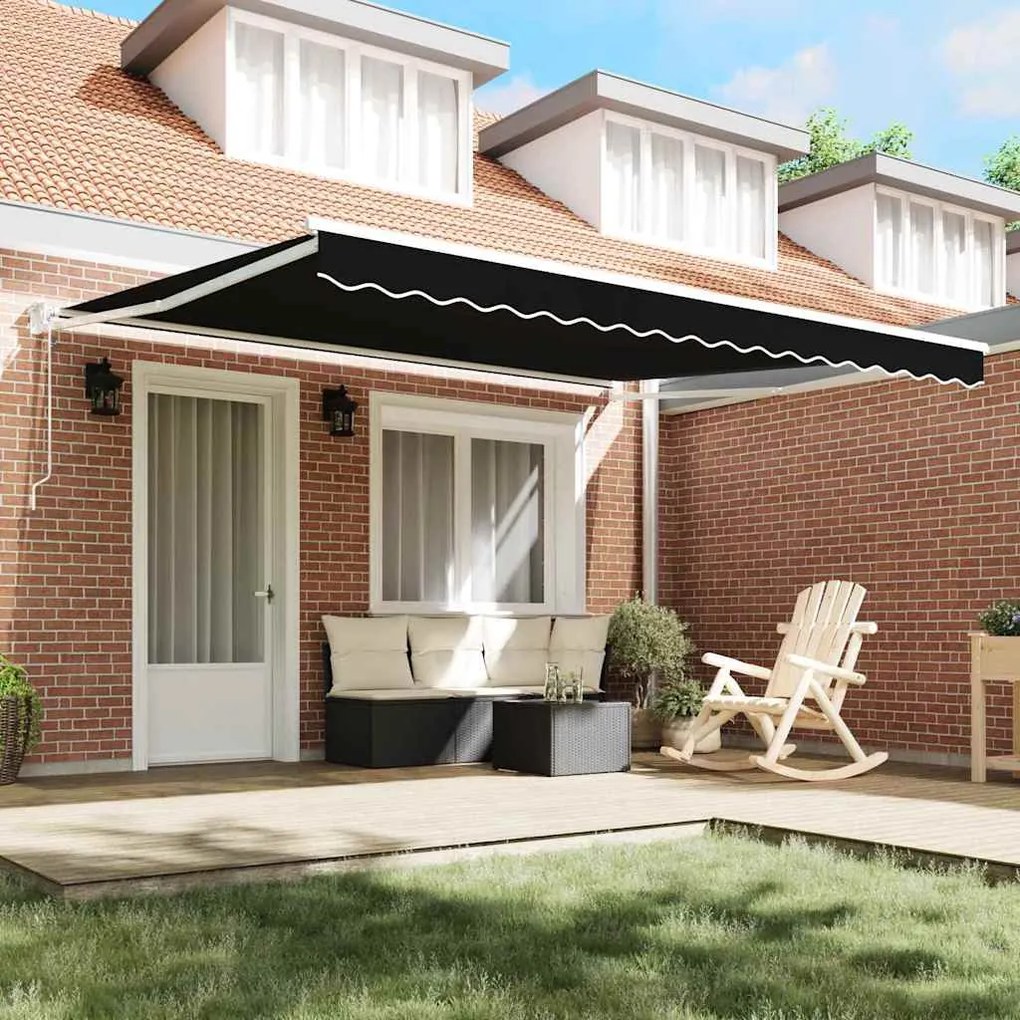 Toldo Retrátil Automático vidaXL Preto 400x300 cm