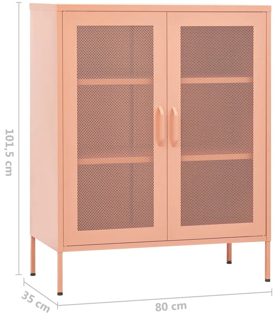 Armário de arrumação aço 80x35x101,5 cm rosa