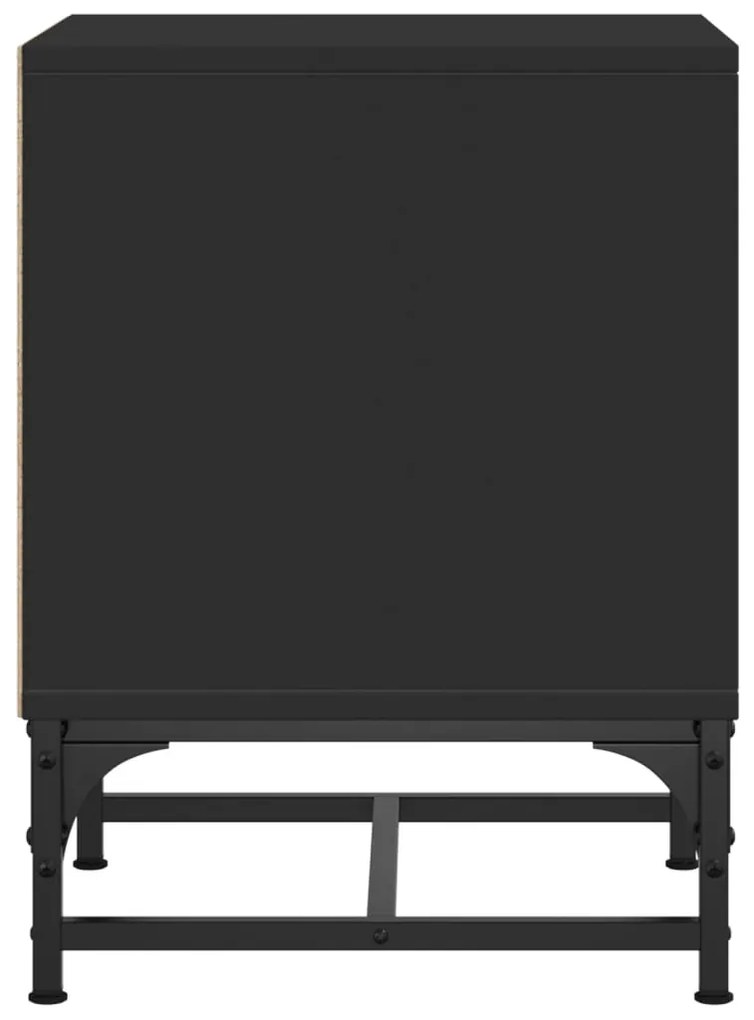 Mesas de cabeceira c/ portas de vidro 2 pcs 35x37x50 cm preto