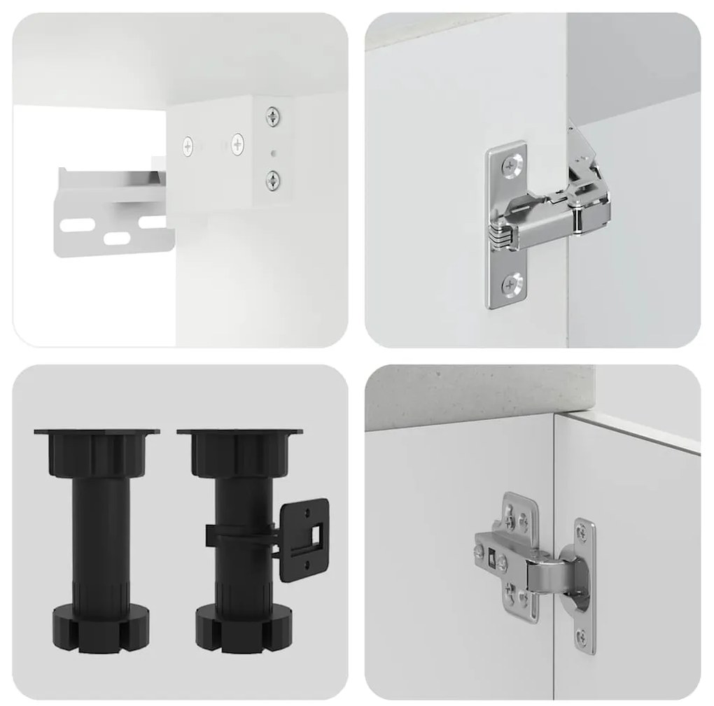 8 peças armário de cozinha conjunto Kalmar cinzento cimento