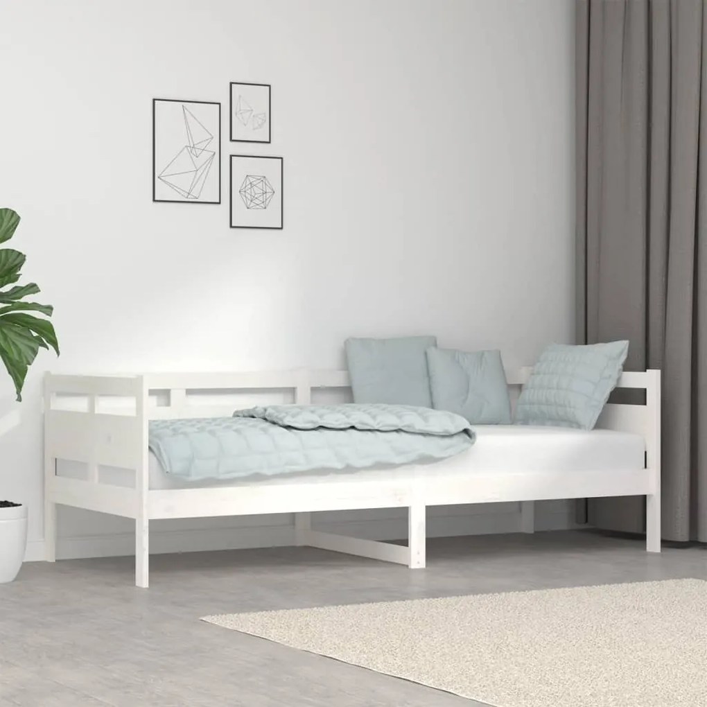vidaXL Sofá-cama 80x200 cm madeira de pinho maciça branco