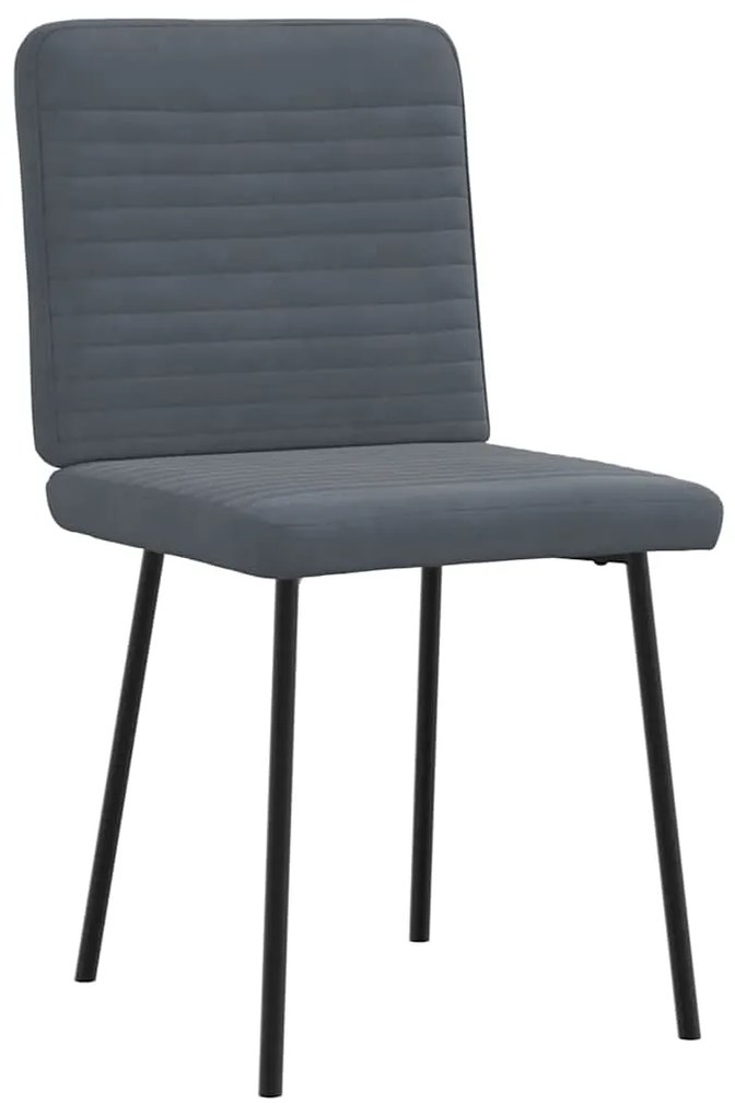 Cadeiras de jantar 6 pcs veludo cinzento-escuro