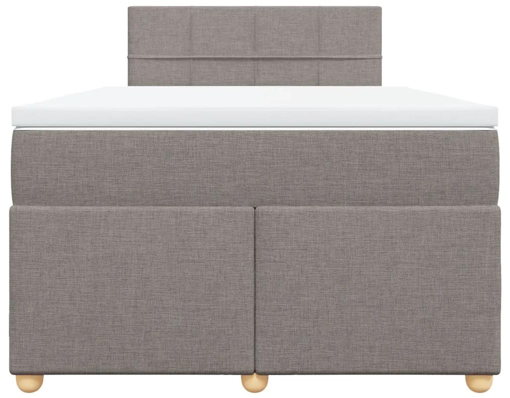 Cama boxspring c/ colchão 120x190cm tecido castanho-acinzentado