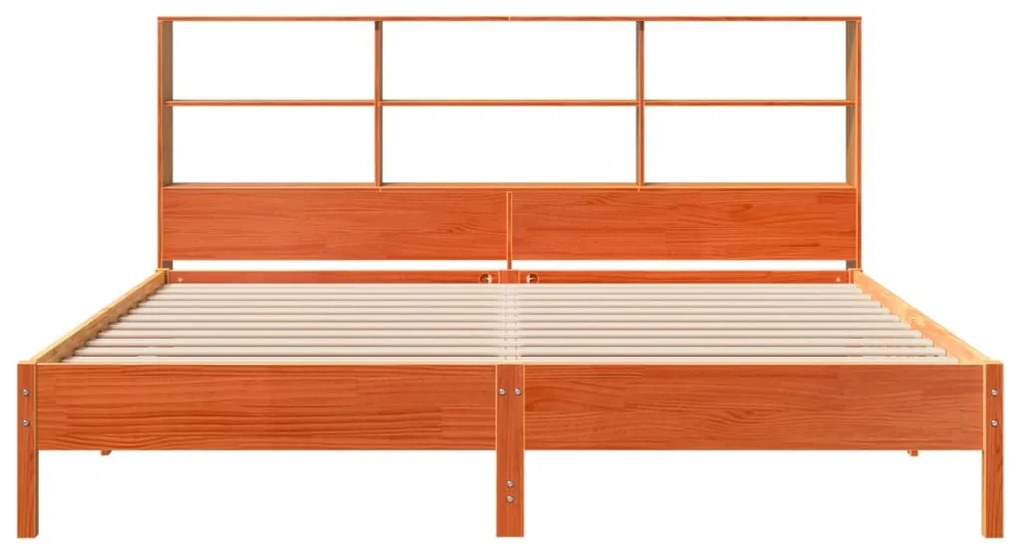 Cama com estante sem colchão 200x200 cm pinho maciço