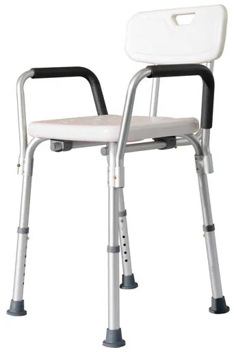 Cadeira Ortopédica Regulável para Banho- Cor: Branco- Carga: 135 kg- 46,5 x 54,2 x 72,5-85 cm