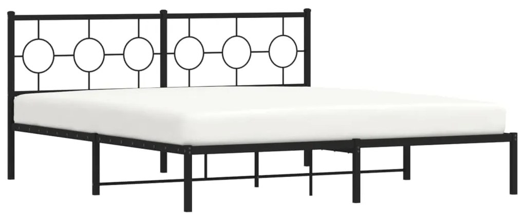 Estrutura de cama com cabeceira 183x213 cm metal preto
