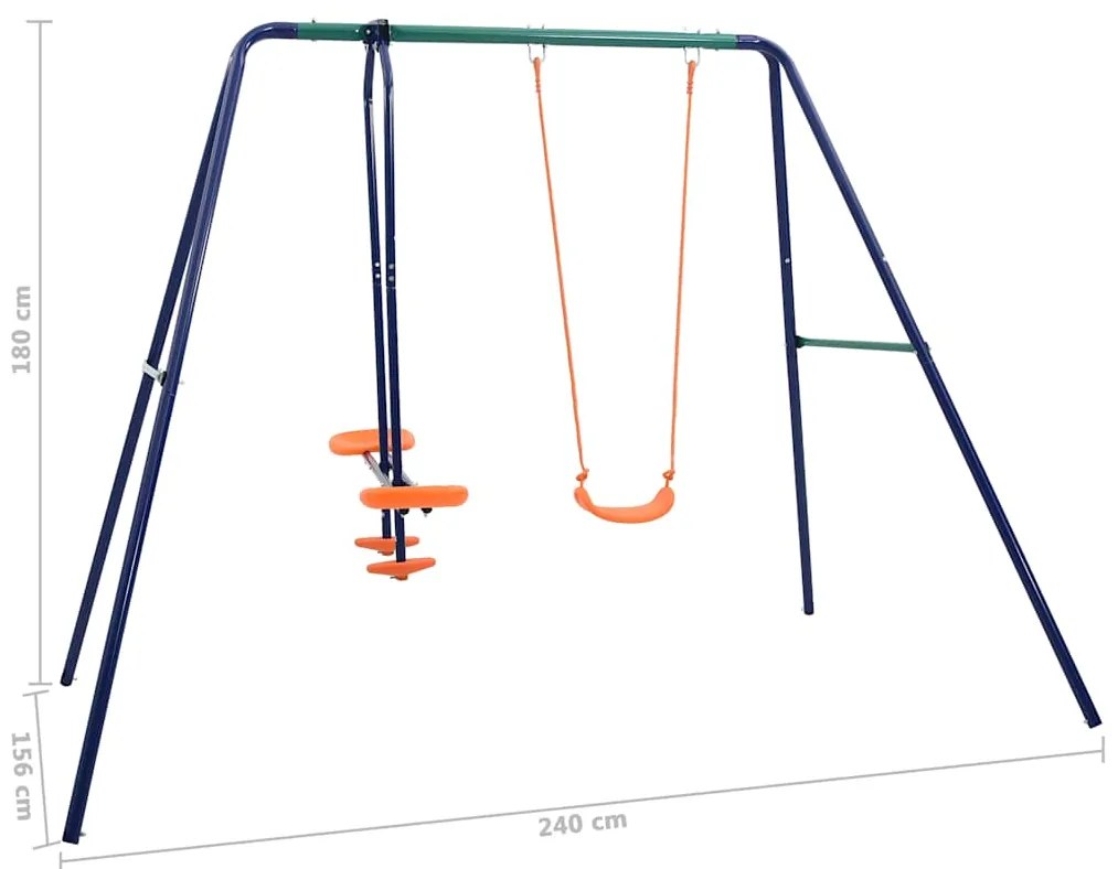 Conjunto de baloiços com 3 lugares aço