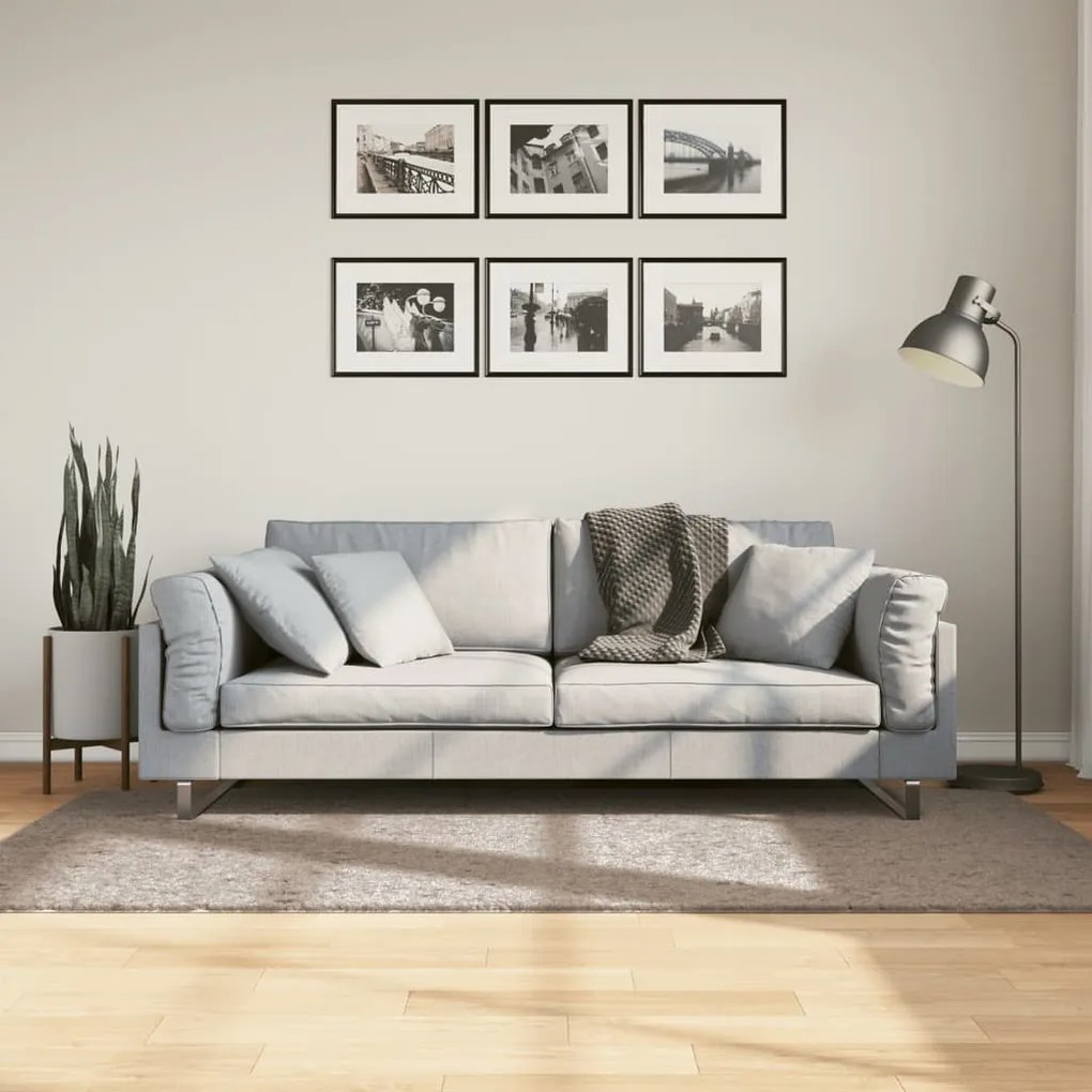 Tapete shaggy de pelo alto PAMPLONA 100x200 cm bege