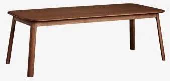 Mesa De Jantar Retangular Extensível Em Madeira Treveris 220-320x95 Cm Castanho Nogal Oscuro - Sklum