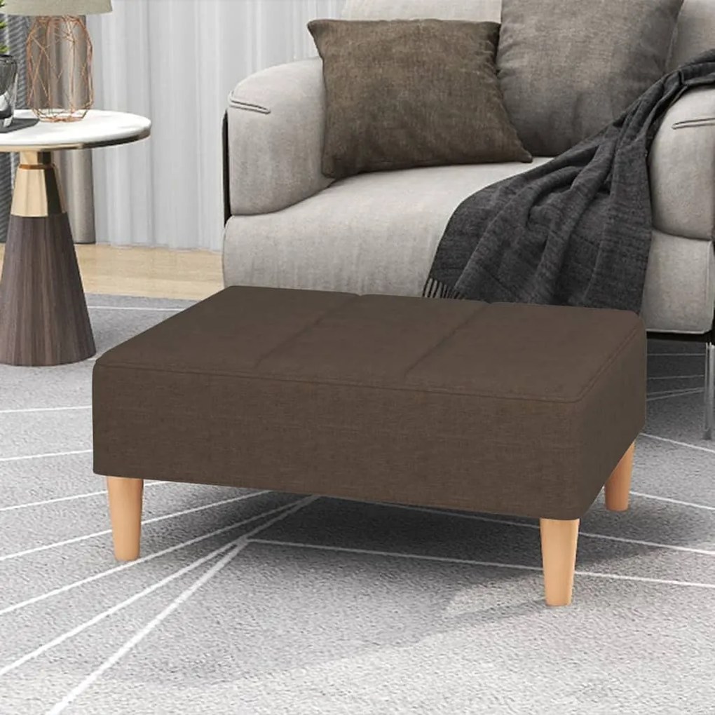vidaXL Apoio de pés 78x56x32 cm tecido castanho