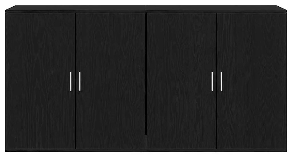 Buffets 2 pcs Carvalho Preto 79x38x80 cm Madeira de engenharia