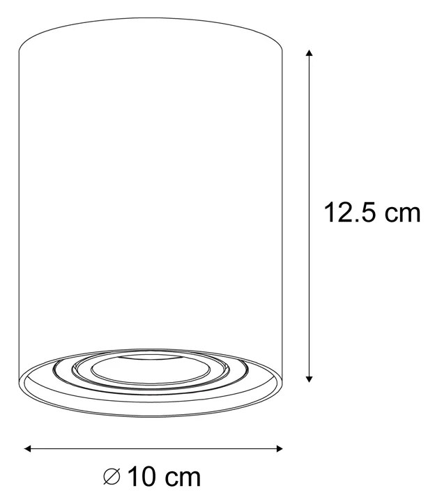 Conjunto de 4 focos de superfície modernos bege GU10 50mm giratórios e inclináveis - Rondoo Up