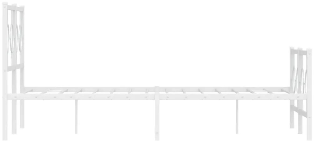 Estrutura de cama com cabeceira e pés 120x200 cm metal branco